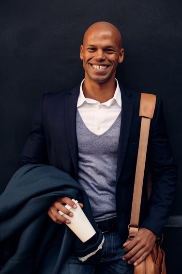 Coloured man smiling